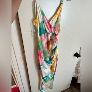 zara multi colored long dress. size medium. worn once.